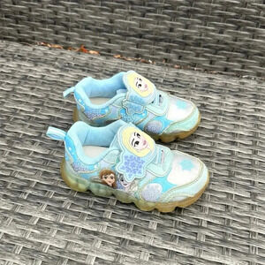 Disney Frozen Toddler Girl Athletic Light‎ Up Sneakers Size 9